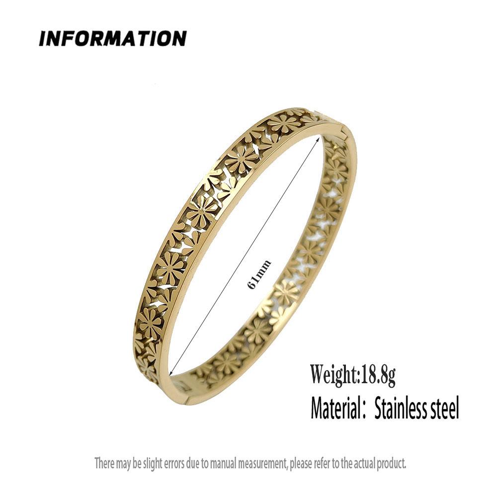 Новый Браслет из Нержавеющей Стали с Покрытием 18K Золотом, Дизайн "Соты и Подсолнух", Водонепроницаемый, Не Ржавеет и Не Тускнеет, Подарок на Свадьбу и Вечеринку
