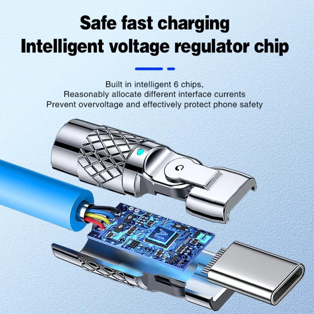 IOS/Type C/micro USB 180 градусов силиконовый кабель для передачи данных локоть цинк цинк цинковый сплав линия передачи данных зарядка телефона