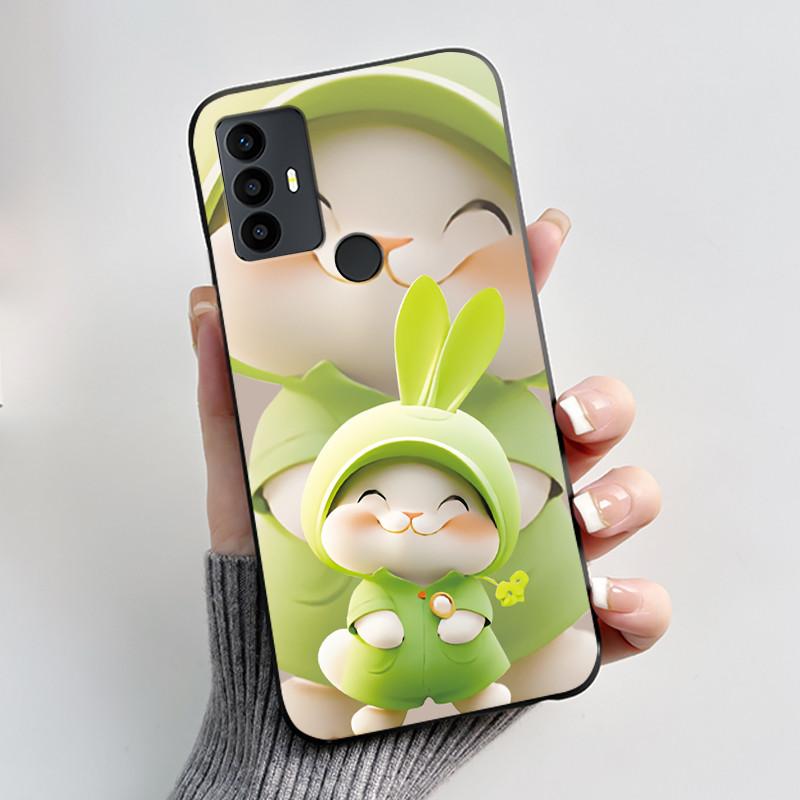 Anti-scratch Casing For TCL 30 SE/TCL 30E/TCL 306/TCL 305 Cover Soft Silicone Black Shell Golden Butterflie And Flower Pattern