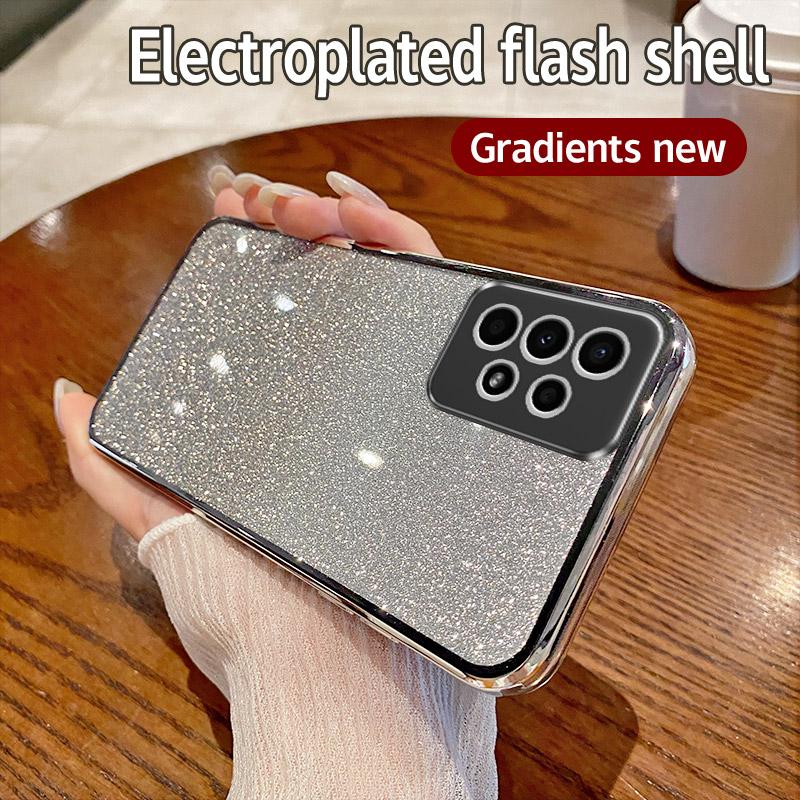 Для Samsung Galaxy A73 5G чехол Samsung SM-A736B, SM-A736B чехол для телефона блестящий блестящий силиконовый объектив камеры мягкая задняя крышка