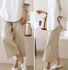 Women's Summer Casual Cotton and Linen Pants, Student High Waisted Loose Straight Leg Pants
