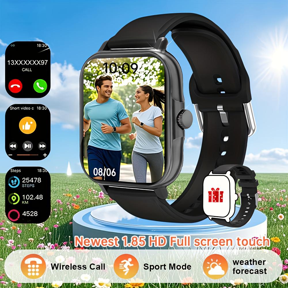 Новые модные умные часы с 1,85-дюймовым дисплеем, Bluetooth-звонки, воспроизведение музыки, фитнес-таймер, спортивные умные часы