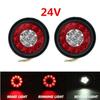 2x 16LED 12V/24V Taillight Brake Stop Running Reverse Backup Light Rear Lamp Truck Trailer Camper Van Car Round LED Amber Red