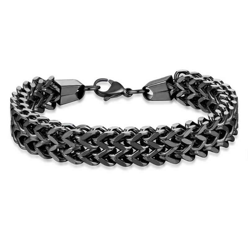 MAITA Men's Titanium Steel Bracelet & Bangle 22cm Cool Silver Vintage Snake Chain