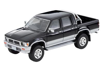 Tomica Limited Vintage Neo Toyota Hilux 4WD Pickup Double Cab Option Equiped Car 95 Year Finish Product 324652 1/64 LV-N255c SSR-X Black/Silver