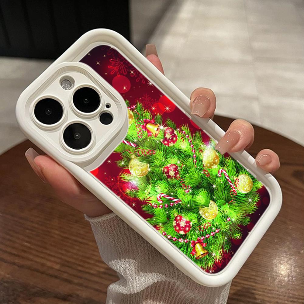 Чехлы для телефонов Ae113 Merry Christmas art Santa design art для iPhone 16 14 13 11 Pro Max 15 7 8 Plus 12 mini XR XS Max Angel Eye Ladder Protective Cover