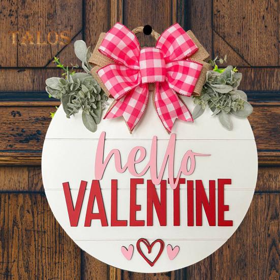 Знак на дверь ко Дню святого Валентина, деревянный знак на дверь с красным розовым бантом, настенная табличка для фермерского дома, декор крыльца входной двери