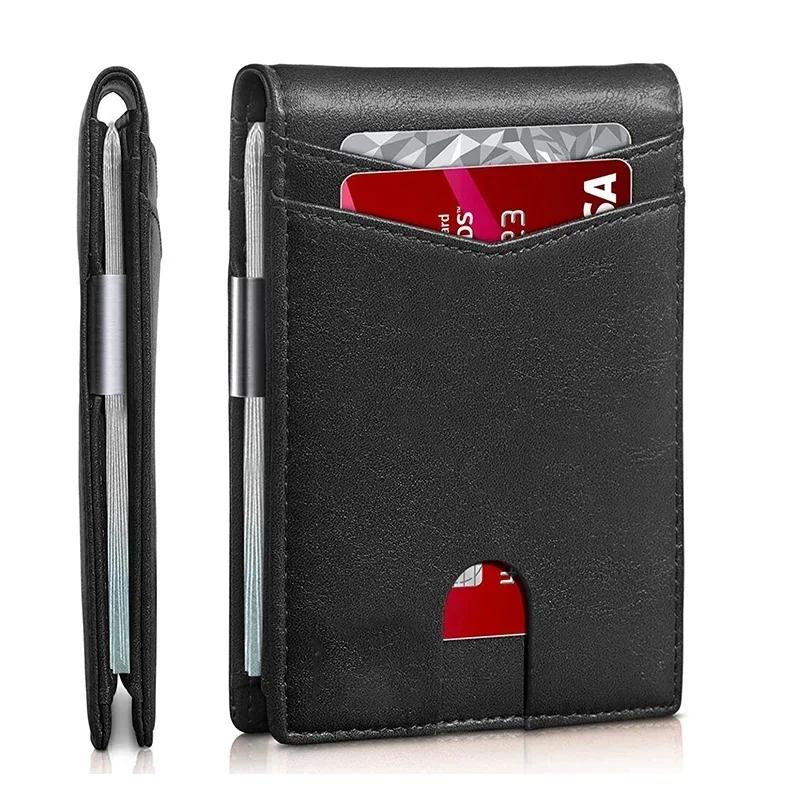Carbon Fiber Men Wallets Money Bag Credit Card Holder Money Clip Wallet for Men Small Purse Male Billfold Black Vallet Slim