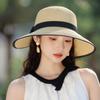 Hat Women's Shade Sunscreen Hat Premium Summer Sun Hat Outdoor Bow Lafite Straw Hat