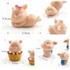 Cute Garden Home Decor Bonsai Decoration Figurine Micro Pig Family Resin Ornaments Miniature Model