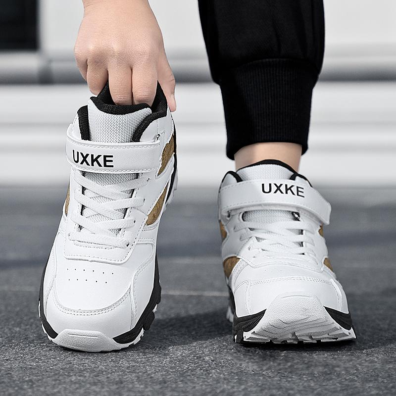 Осенне-зимние высокие спортивные ботинки для мальчиков на липучке, детские ботинки, зимняя спортивная обувь