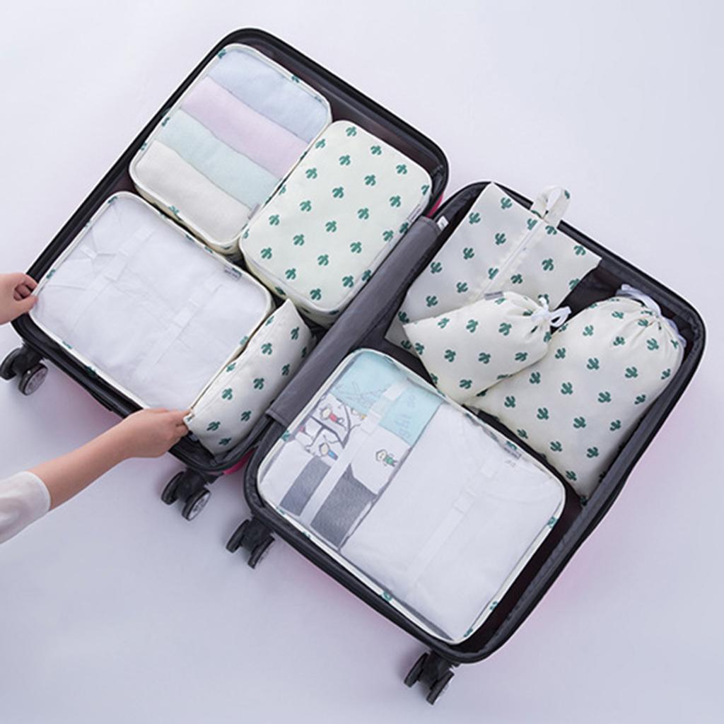 7Pcs Travel Organizer Set Clothes Shoes Toiletries Storage Bags Waterproof Lightweight