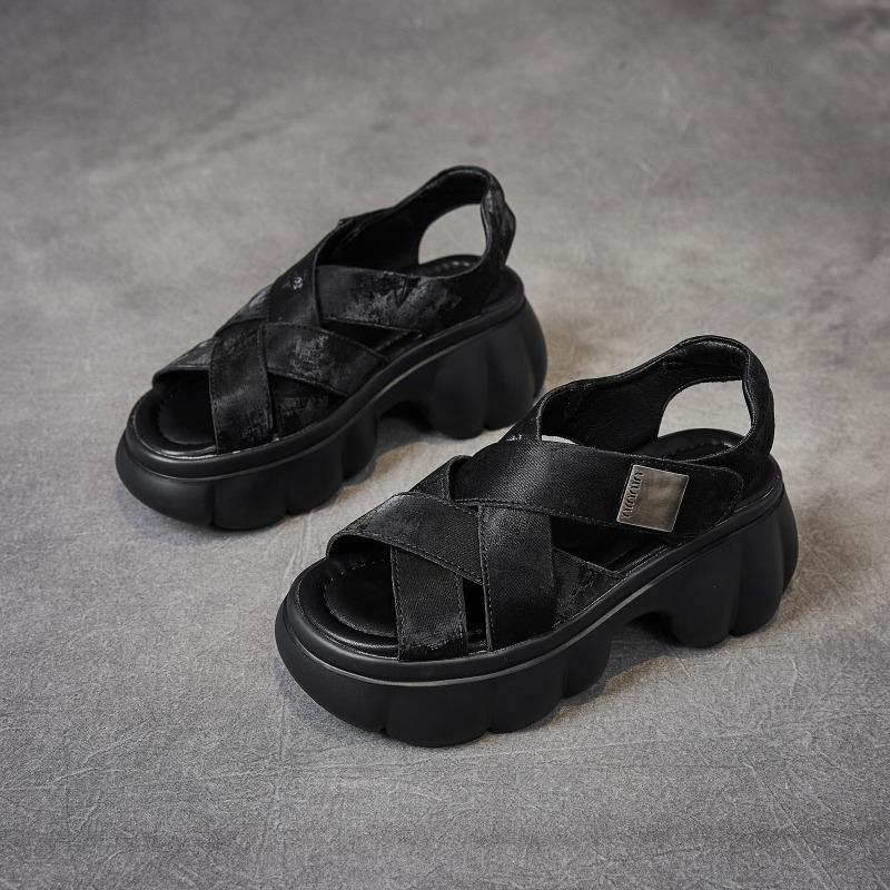 2025 Летняя обувь из натуральной кожи, женские босоножки на платформе, модные брендовые туфли на высоком каблуке, женские туфли для вечеринок, элегантные босоножки на высоком каблуке 8 см