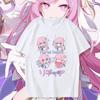 Honkai Impact 3 Kawaii Elysia Fans COS футболка в корейском стиле, японское аниме, футболка унисекс с принтом, летние модные повседневные свободные футболки