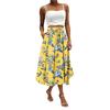 Women's Skirt Bohemian Flower Skirt Solid Color Casual Temperament With Pockets Skirt