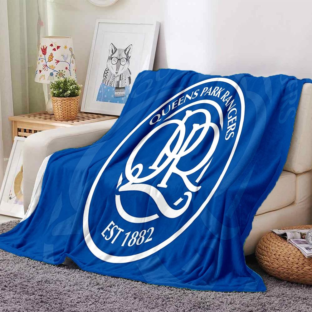 Queens Rangers Football Flannel Blanket, Soft Polyester, Modern Design, All-Season for Camping, Travel, Gifts for holidays or birthdays