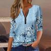 Summer New Fashion 2025 Women's Casual Long-sleeved Printed T-shirt