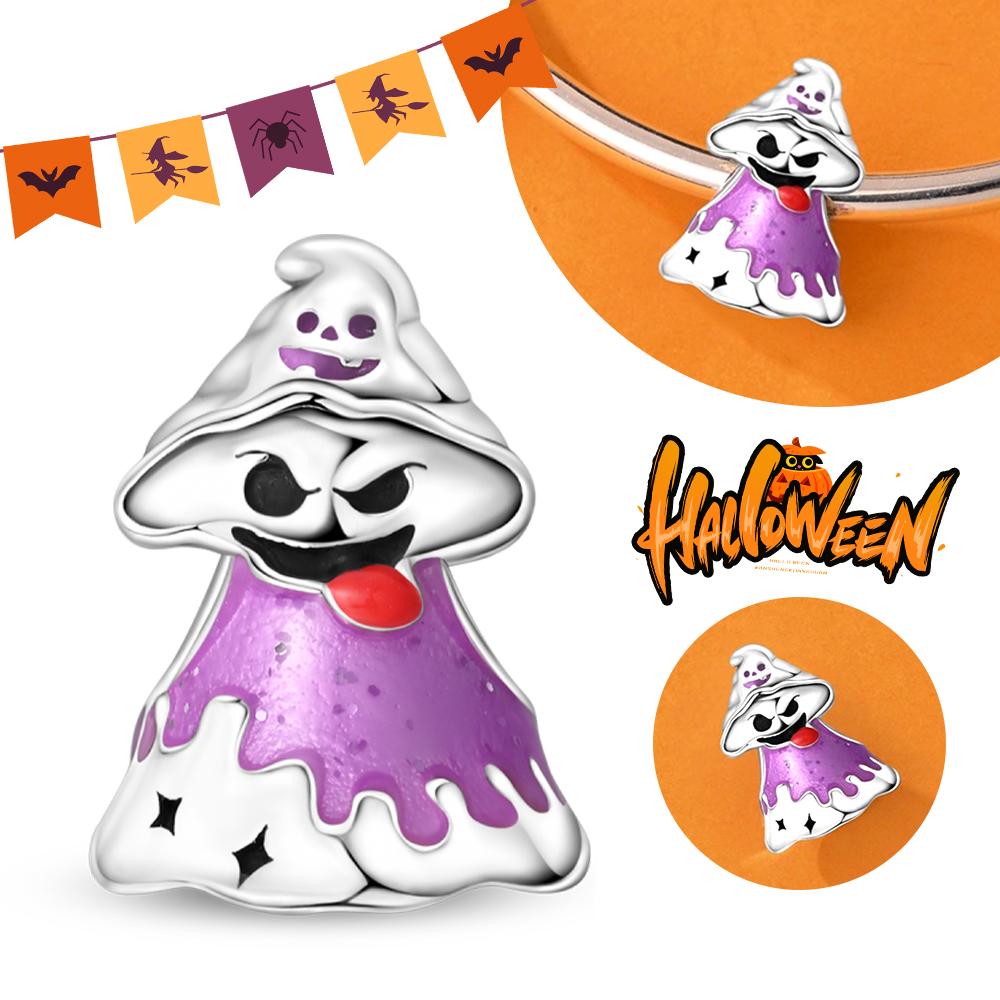 Хэллоуин Вечеринка Медный Светящийся Скелет Гроб Подвеска Бусины Подходят Браслет-шарм Для Изготовления Ювелирных Изделий Женские Подарки