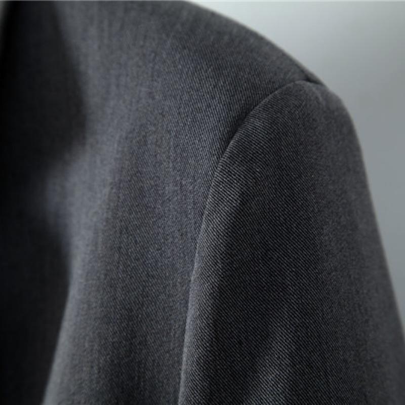 Модный женский серый пиджак, осенняя корейская версия, модный студенческий темпераментный женский костюм с одной пуговицей, уменьшающий возраст