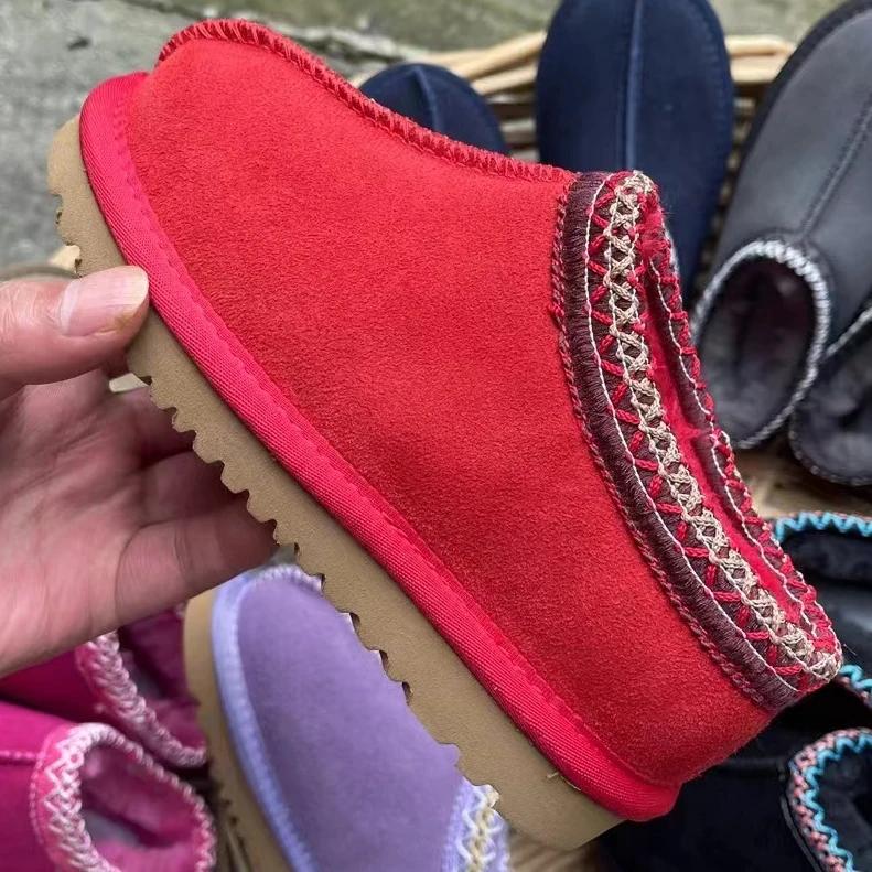 Classic Winter Kids Toddler Snow Boots New Design Girls Boys Genuine Cow Leather Outdoor Fur Shoes Baby Ultra Mini Warm Slippers