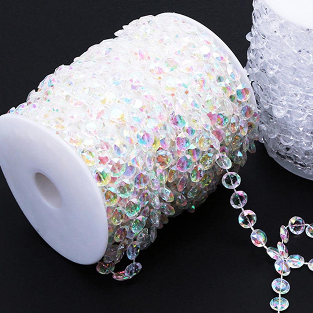 10mm Colorful Beads Chain Roll Acrylic Disc Decorative Beads Chain Festival Site Accessories 30m