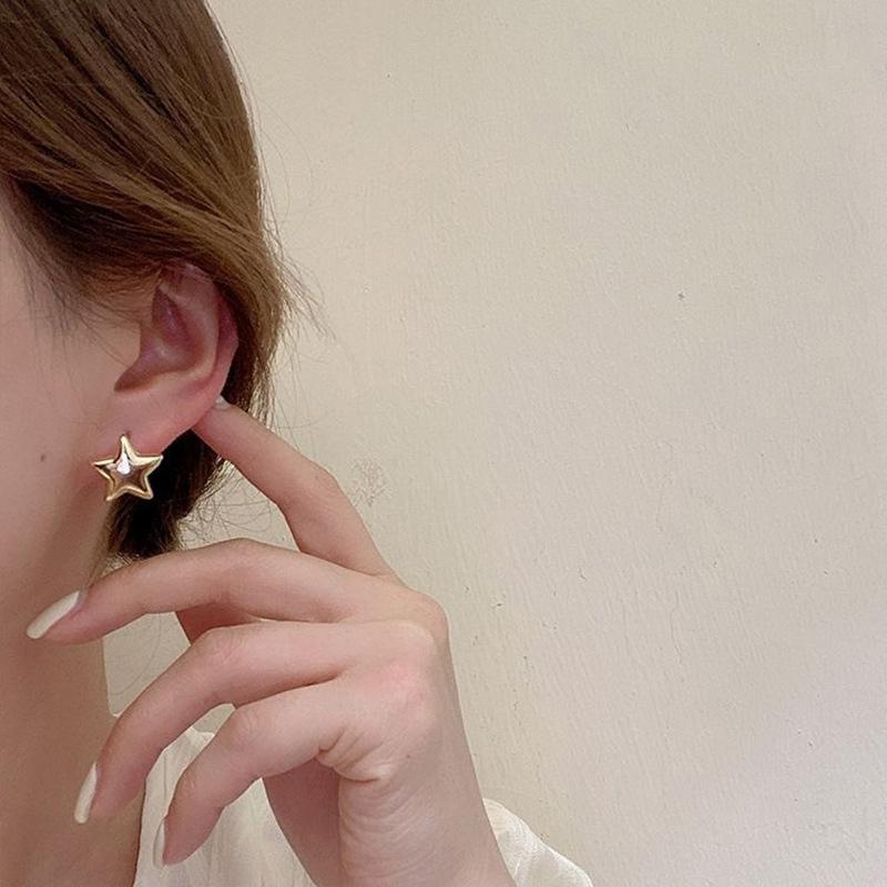 1 пара простых гладких двухсторонних сережек-звездочек для женщин, минималистичные серьги с пряжкой, милые крутые серьги в стиле панк, ювелирные изделия, подарки