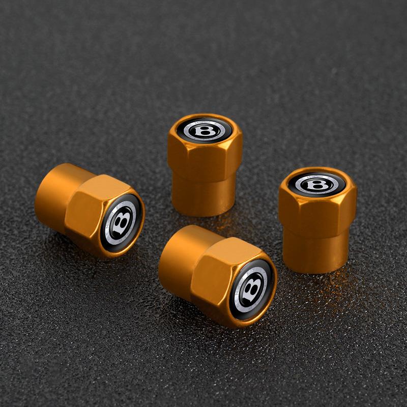 For Bentley Flying Spur Continental GT Bentayga Mulsanne 4Pcs Aluminum Car Wheel Tire Valve Stem Cover Dustproof Cap Accessories MY3