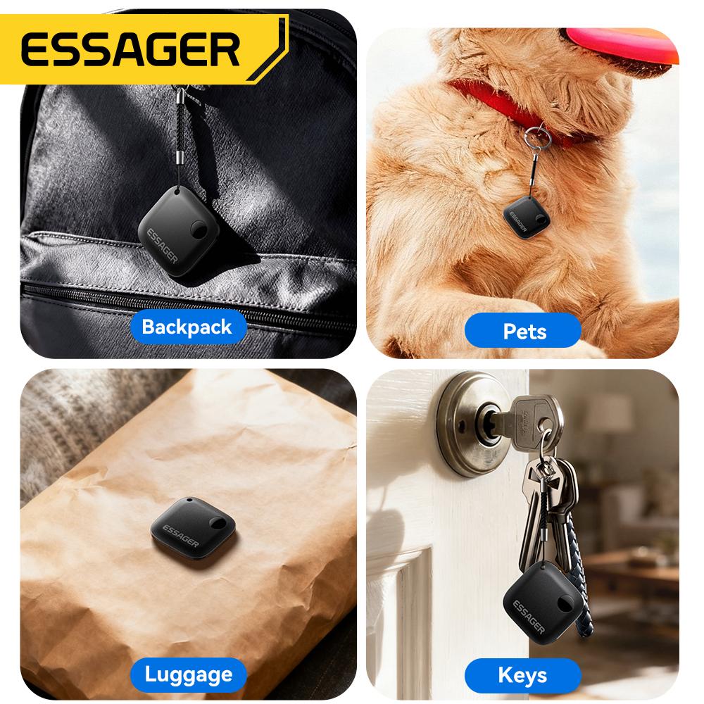 Essager Умный Bluetooth-трекер - Работает с Apple Find My GPS-локатором, Устройство-искатель от потери для ключей, кошелька, багажа, питомца, Сертифицировано MFi для iOS