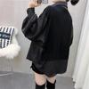 Spring Autumn Combination Fake Two Piece Women's Shirts Korean Loose Fashion Shirt