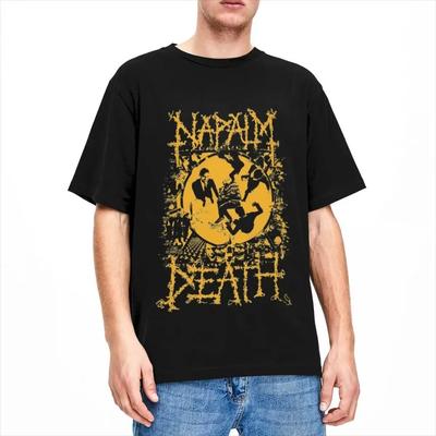 Футболка для мужчин и женщин Napalm Death Music Band, топы из 100% хлопка в стиле дэт-метал, потрясающая футболка с коротким рукавом и круглым вырезом, рубашка больших размеров