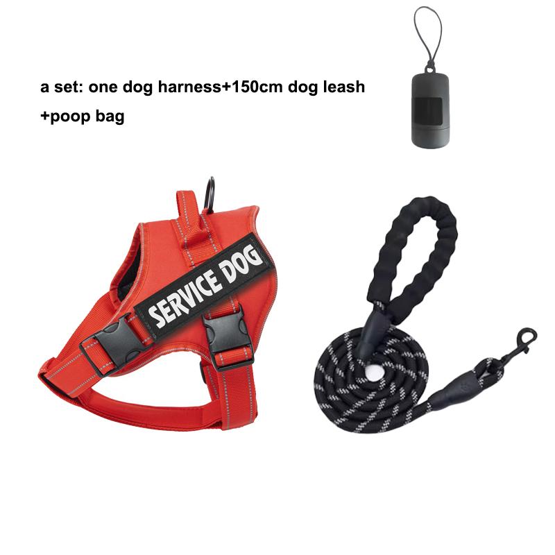 Премиальная шлейка для служебной собаки Светоотражающая, дышащая и регулируемая - Идеально подходит для питомцев эмоциональной поддержки всех размеров В комплекте 4Rem