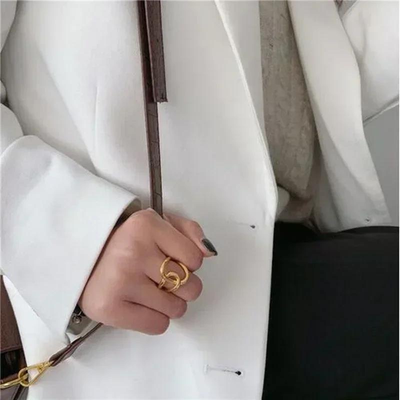 Personalized Knotted Cross Index Finger Ring Simple Metal Womens 925 Silver Custom Open Ring Fashion Jewelry Accessories