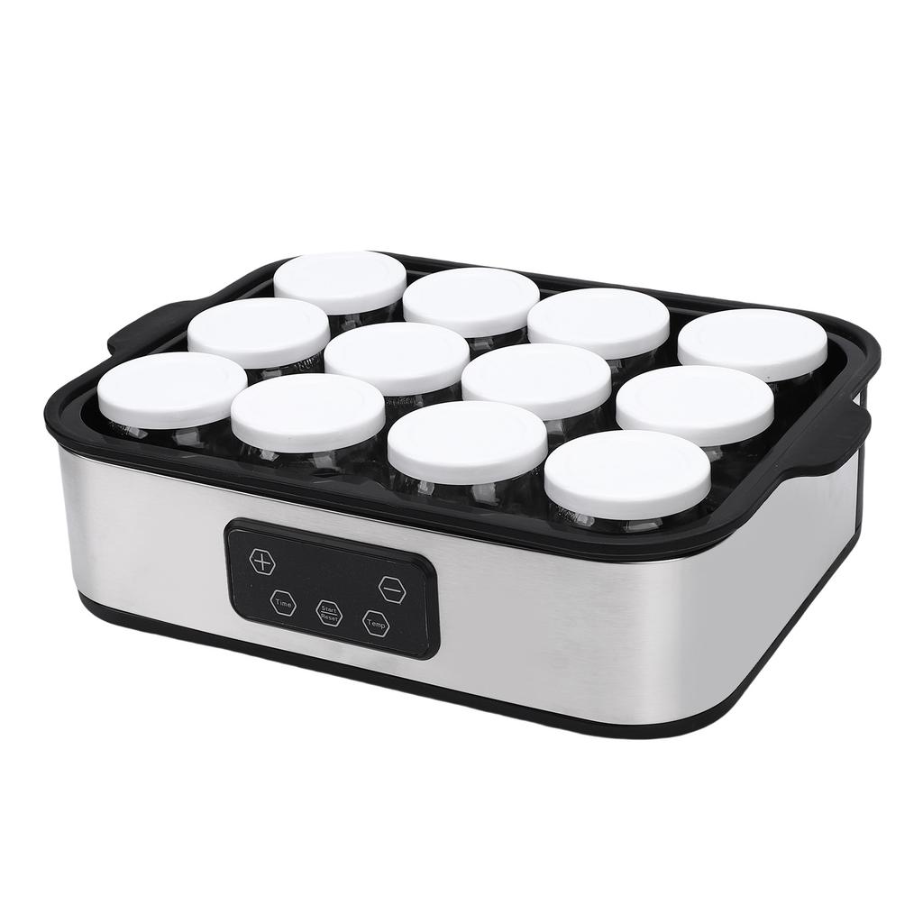 Электрическая машина для приготовления йогурта 0 48-часовой таймер Автоматическая машина для приготовления йогурта Постоянная температура с 12 шт. чашек по 180 мл