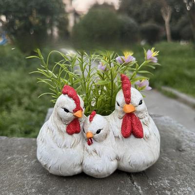 Три статуэтки курицы Двор Загородный дом Кухонное украшение Статуэтки животных Смоляные поделки