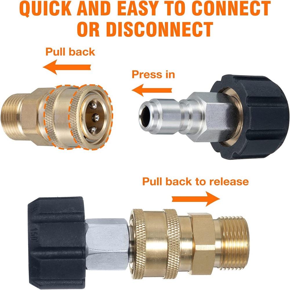 Адаптеры M22 14мм на 3/8'' Быстрое соединение Головка для преобразования водяного пистолета высокого давления