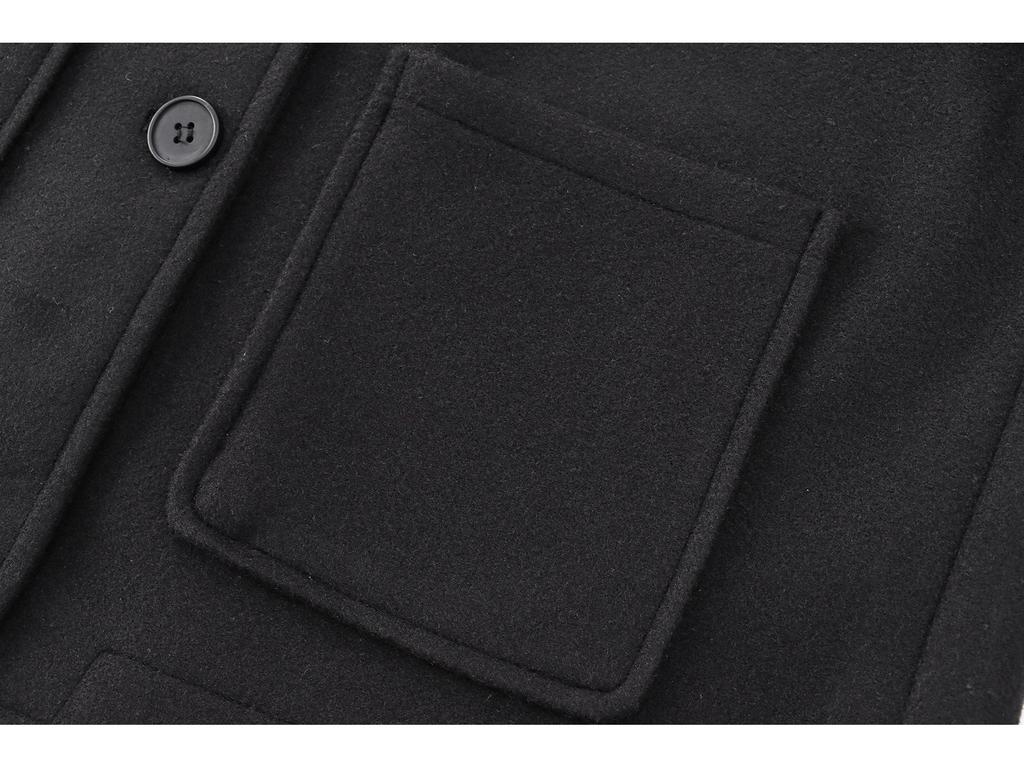 Женское пальто в европейском и американском стиле, осень/зима 2024, с мягким лацканом и длинными рукавами, с деталью в виде кармана