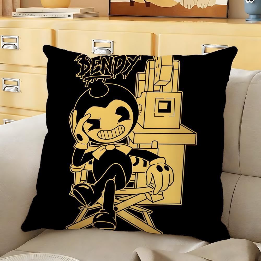 Anime BBendy and Tthe InkMMachine Cushion Cover Soft Durable Reversible PillowCover Home MultiScene Daily Comfort Pillowcase