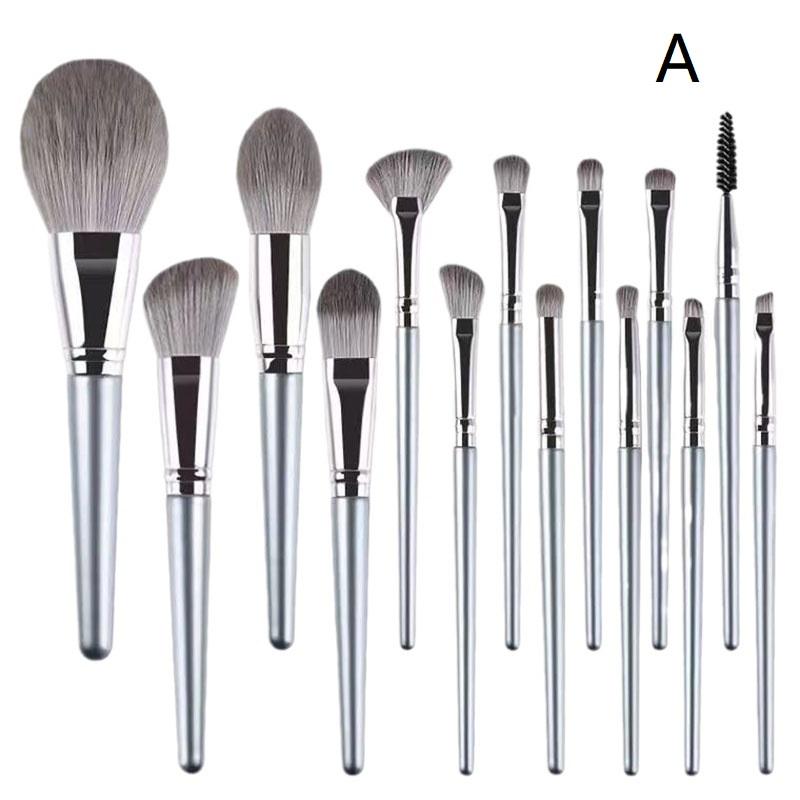 Набор из 14 ультрамягких кистей для макияжа для всего лица, кисти для рассыпчатой пудры, теней для век, профессиональные косметические кисти с мягким ворсом для макияжа
