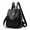 Popular Woven Leather Backpack Multi-functional Bag Anti-theft Student Schoolbag Travel Backpack