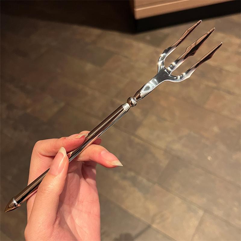 Столовая вилка из нержавеющей стали с длинной ручкой для фруктового салата, вилка для десерта в ресторане, дома, в школе