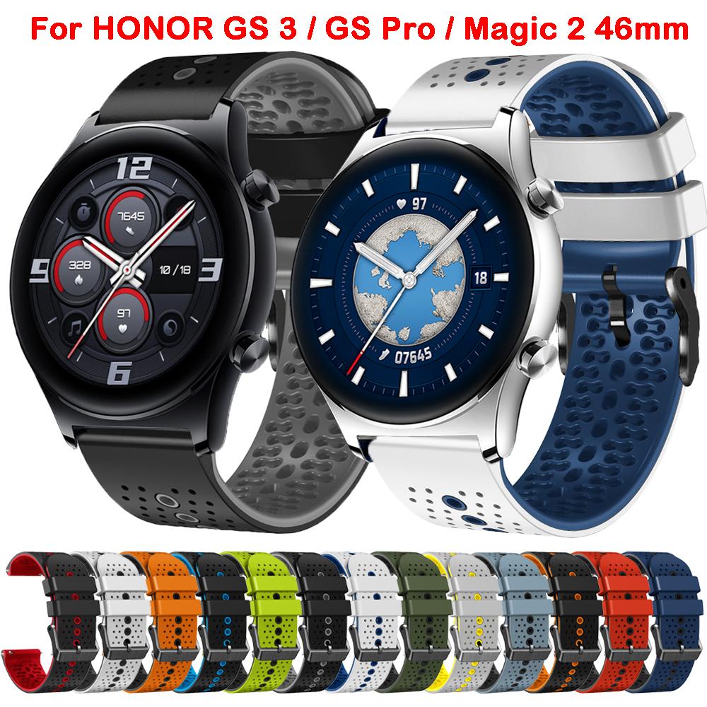 Ремешок для HONOR Watch GS 3 GS3 Силиконовый Ремешок-браслет Для Honor GS Pro / Magic Watch 2 46 мм Браслет Ремень Correa