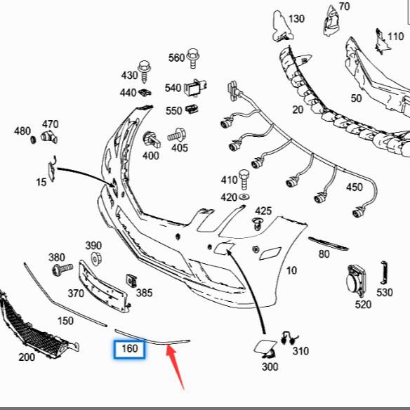 Mercedes E-Class Coupe Front Bumper Trim 2078851921 2078852021 for New Model 207