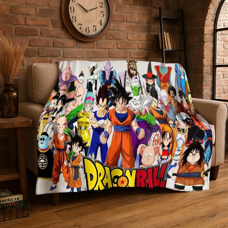 Мультяшное одеяло из фланели Dragon Ball Аниме Игра Мягкое Теплое Плед для Спальни Гостиной Кровати Путешествия Кемпинга Пикника Ребенка
