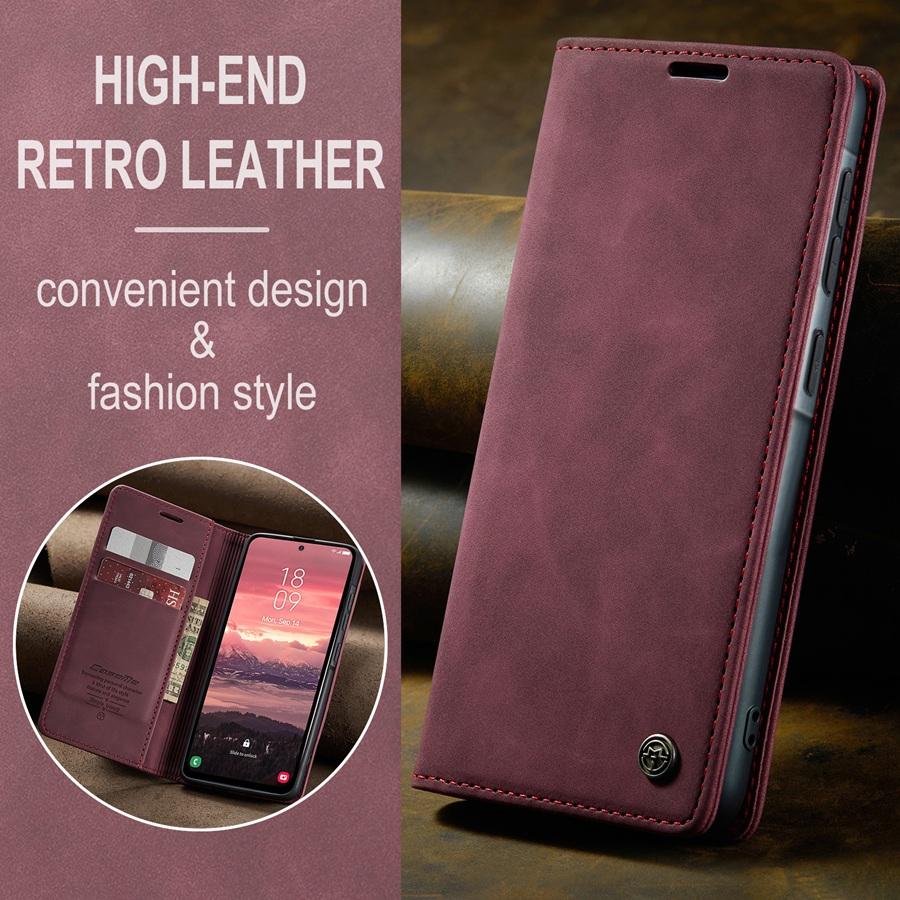 Ультратонкий прочный магнитный чехол из матовой кожи для телефона Samsung S25 S24 S23 A56 iPhone 16 15 14 13 Google Pixel 9 8 7 держатель для карт и подставка флип-чехол