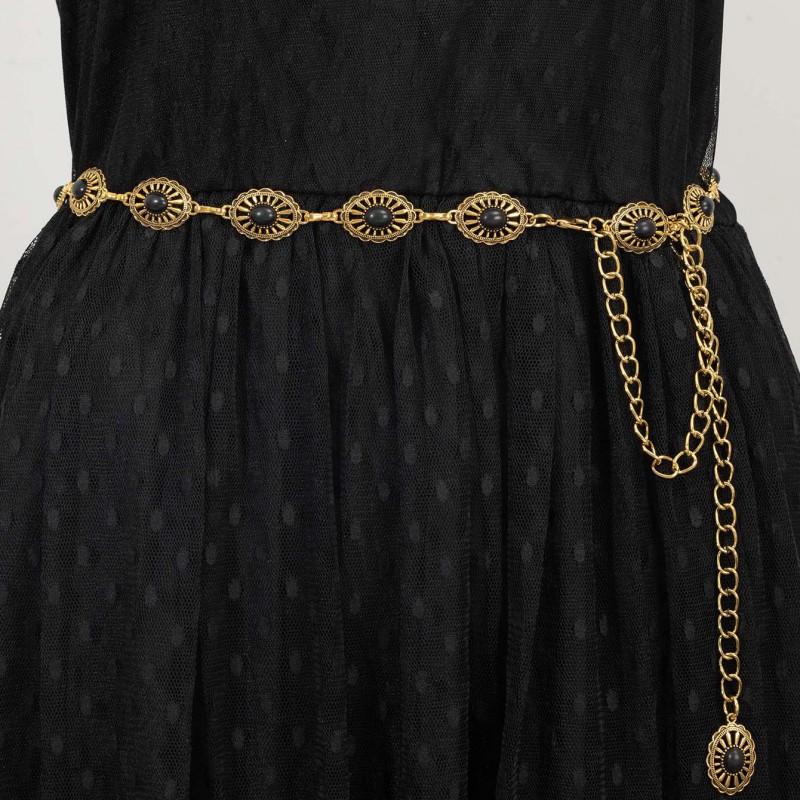 Bohemian Vintage Metal Waist Chain Women - Hollow Cut Out Adjustable Belt Accessory Fall Winter