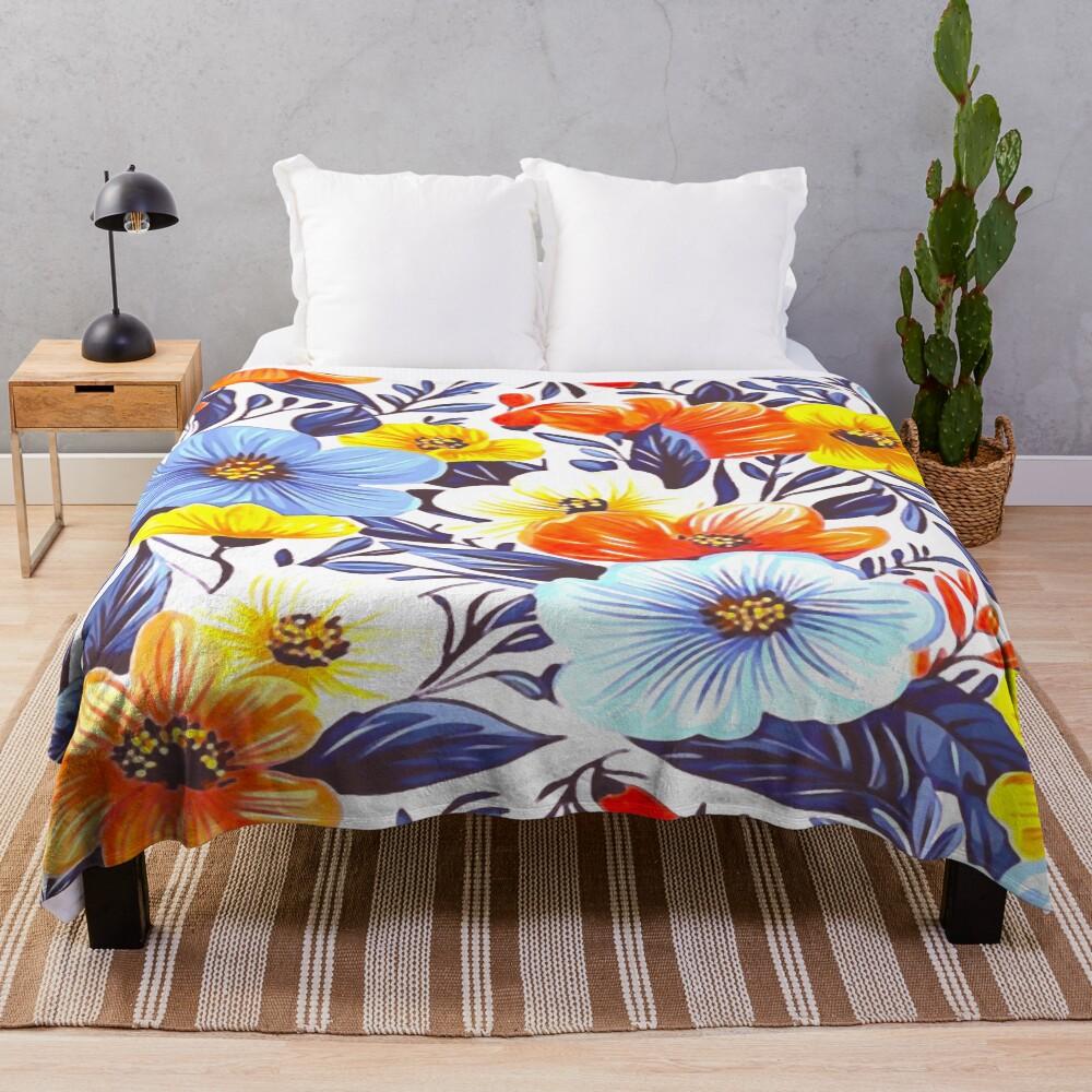 Flower Patterns Throw Blanket