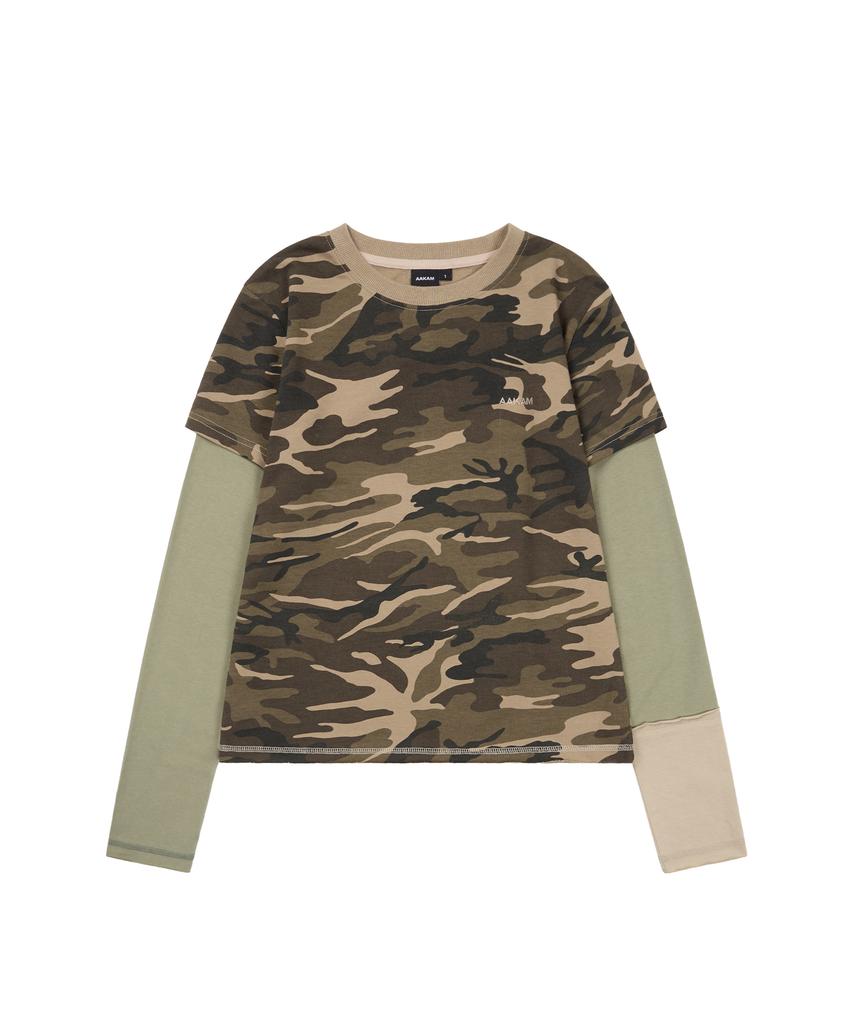 AAKAM Camouflage Layered Long Sleeve (Brown)