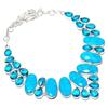 Natural Arizona Turquoise, Topaz 925 Sterling Silver Jewelry Necklace 18" b2D15