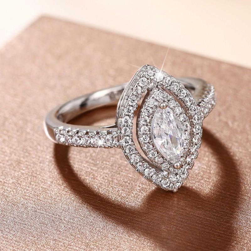 Кольца Huitan Marquise Shaped Cubic Zirconia для женщин, роскошные помолвочные свадебные аксессуары, новые ювелирные изделия