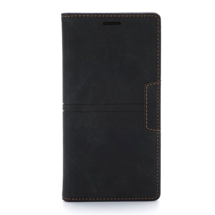 Étui portefeuille pour iPhone SE 2022, SE 2020, 8, 7, 6, 6s - Coque rabat - Noir - Support intégré - Protection optimale